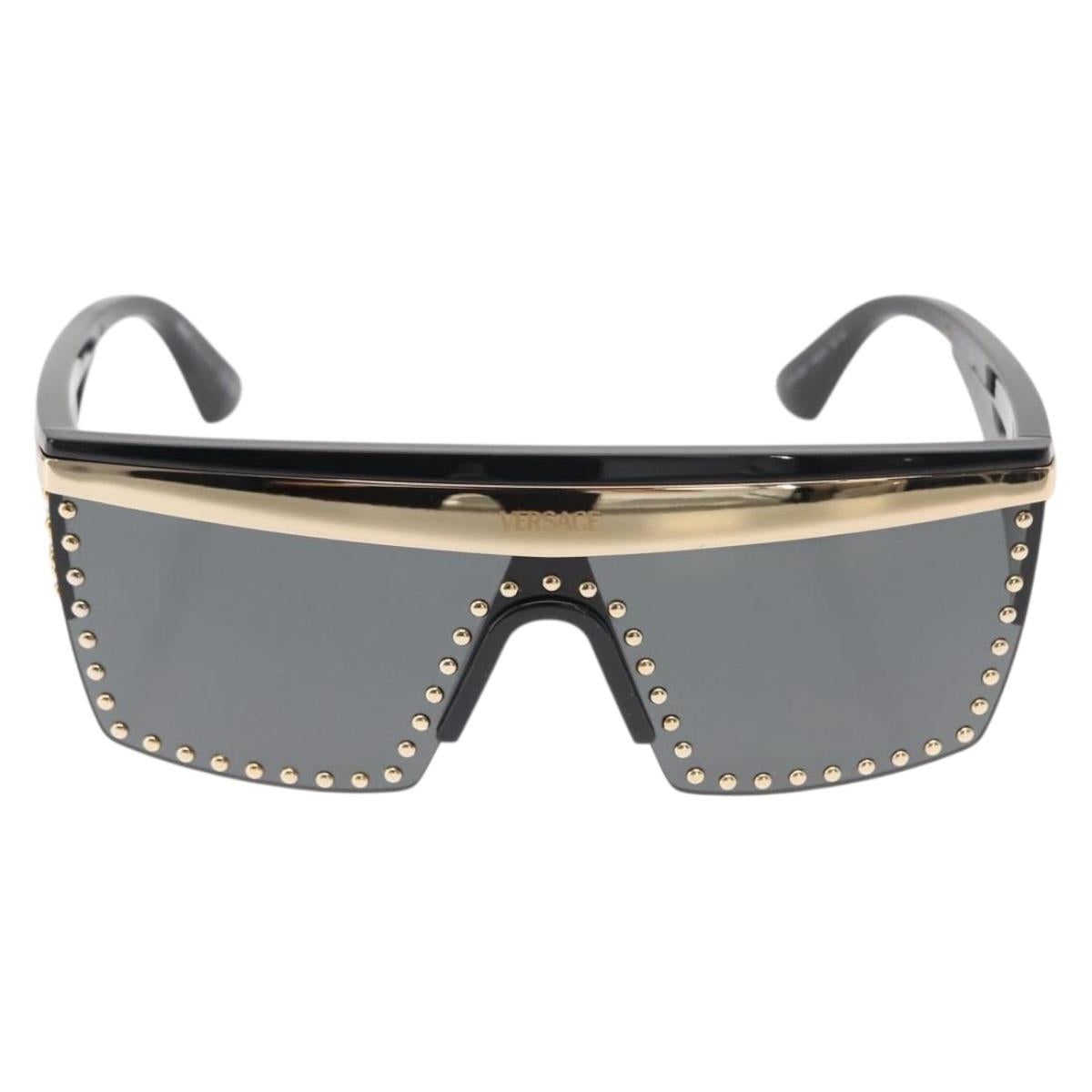 VERSACE Sunglasses plastic Black Gold Auth am9389V