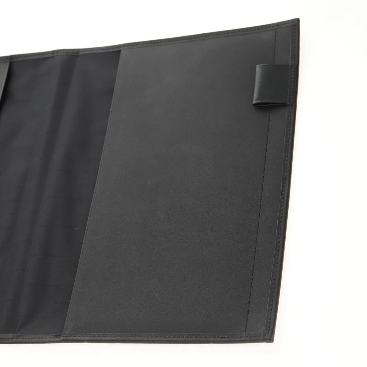 BURBERRY Nova Check Planner Case Canvas Leather Beige Black 146241 Auth am9392V