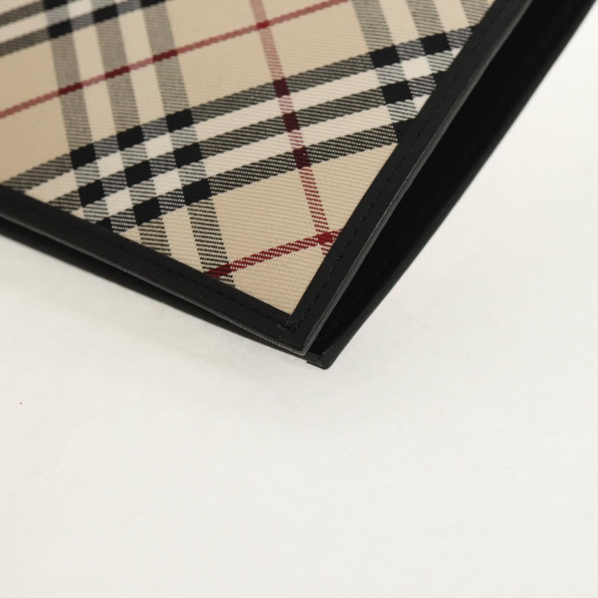 BURBERRY Nova Check Planner Case Canvas Leather Beige Black 146241 Auth am9392V
