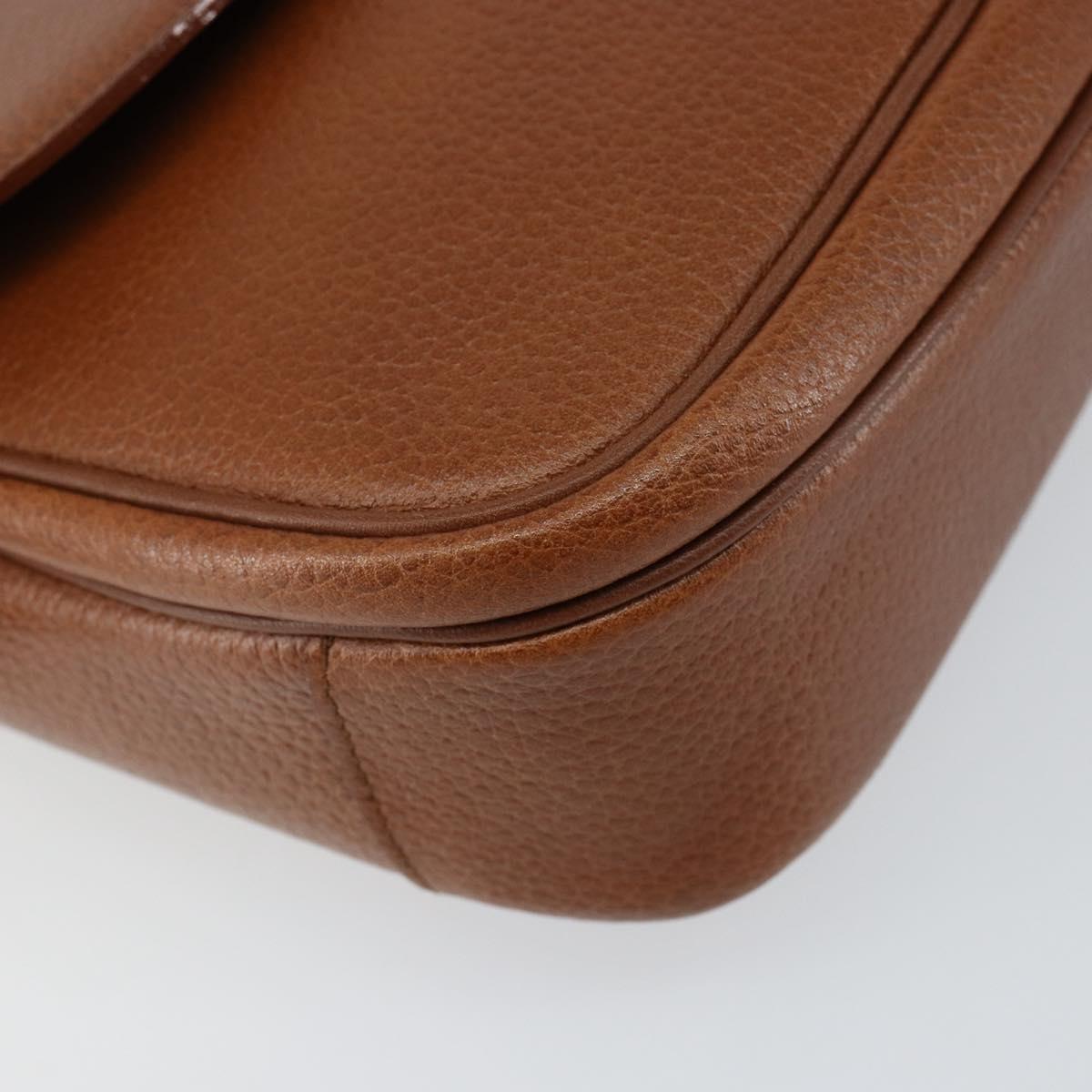 Burberrys Nova Check Shoulder Bag Leather Beige Brown gold Auth am9393