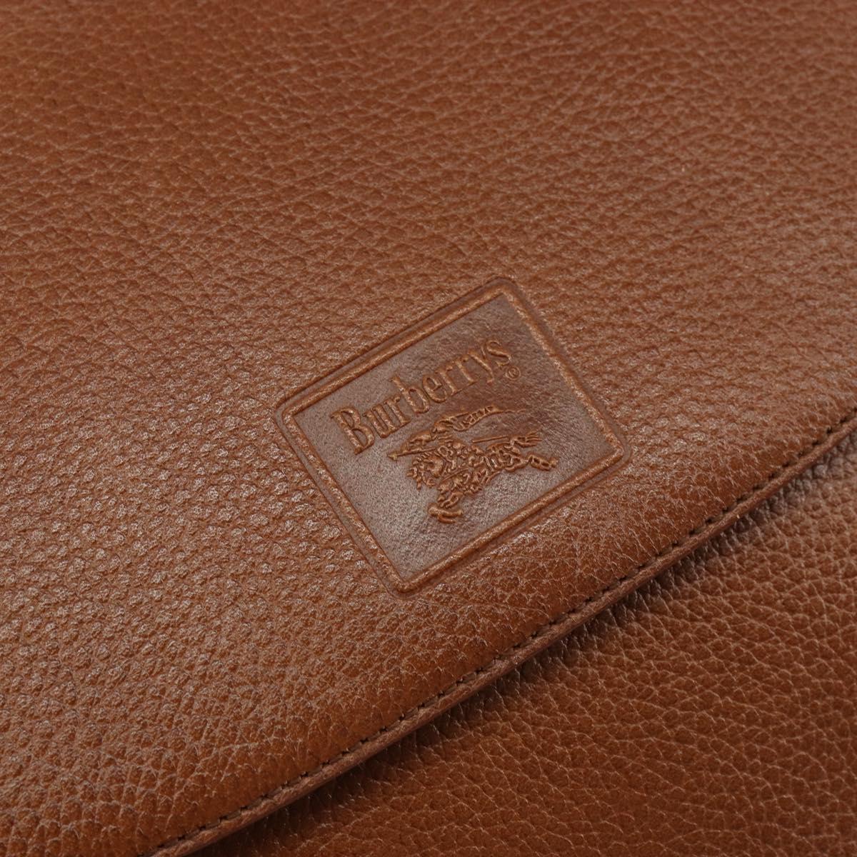 Burberrys Nova Check Shoulder Bag Leather Beige Brown gold Auth am9393