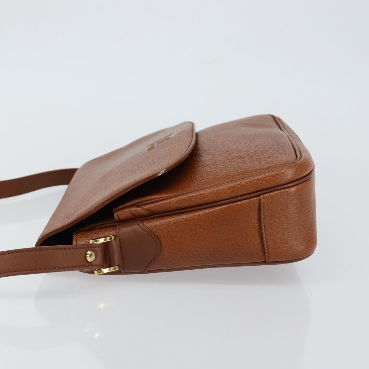 Burberrys Nova Check Shoulder Bag Leather Beige Brown gold Auth am9393