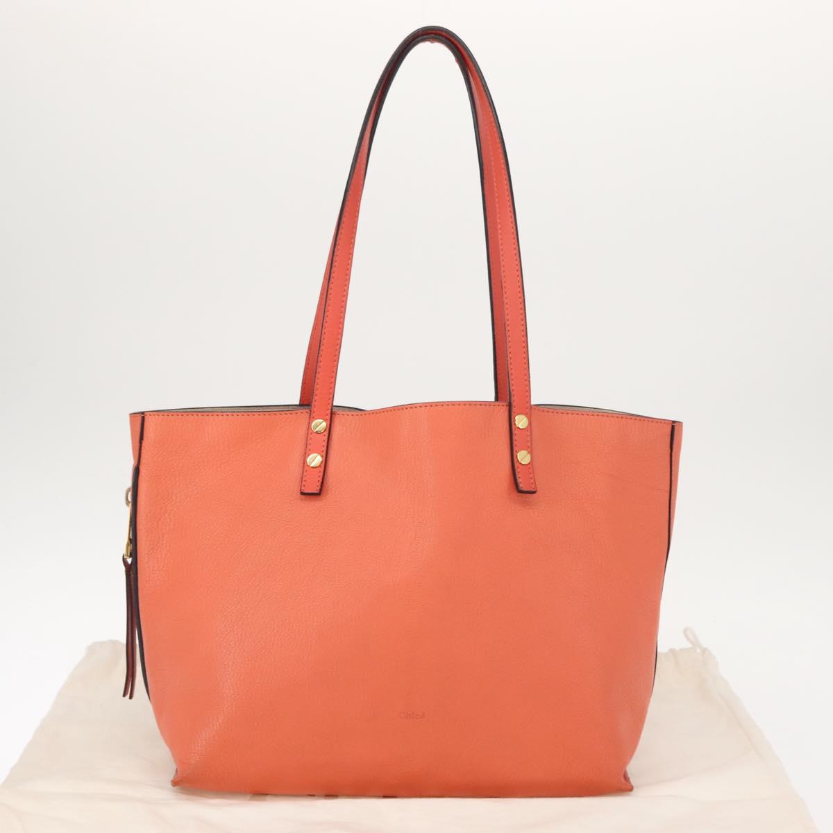 Chloe Dylan Tote Bag Leather Gold salmon pink Auth am9397