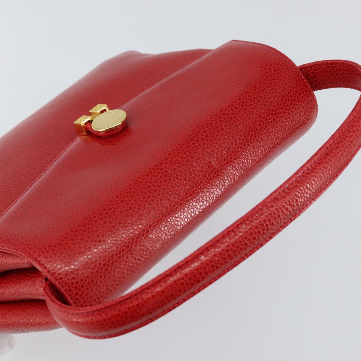 GIVENCHY Shoulder Bag Leather Embossed 2way Black Auth am9401