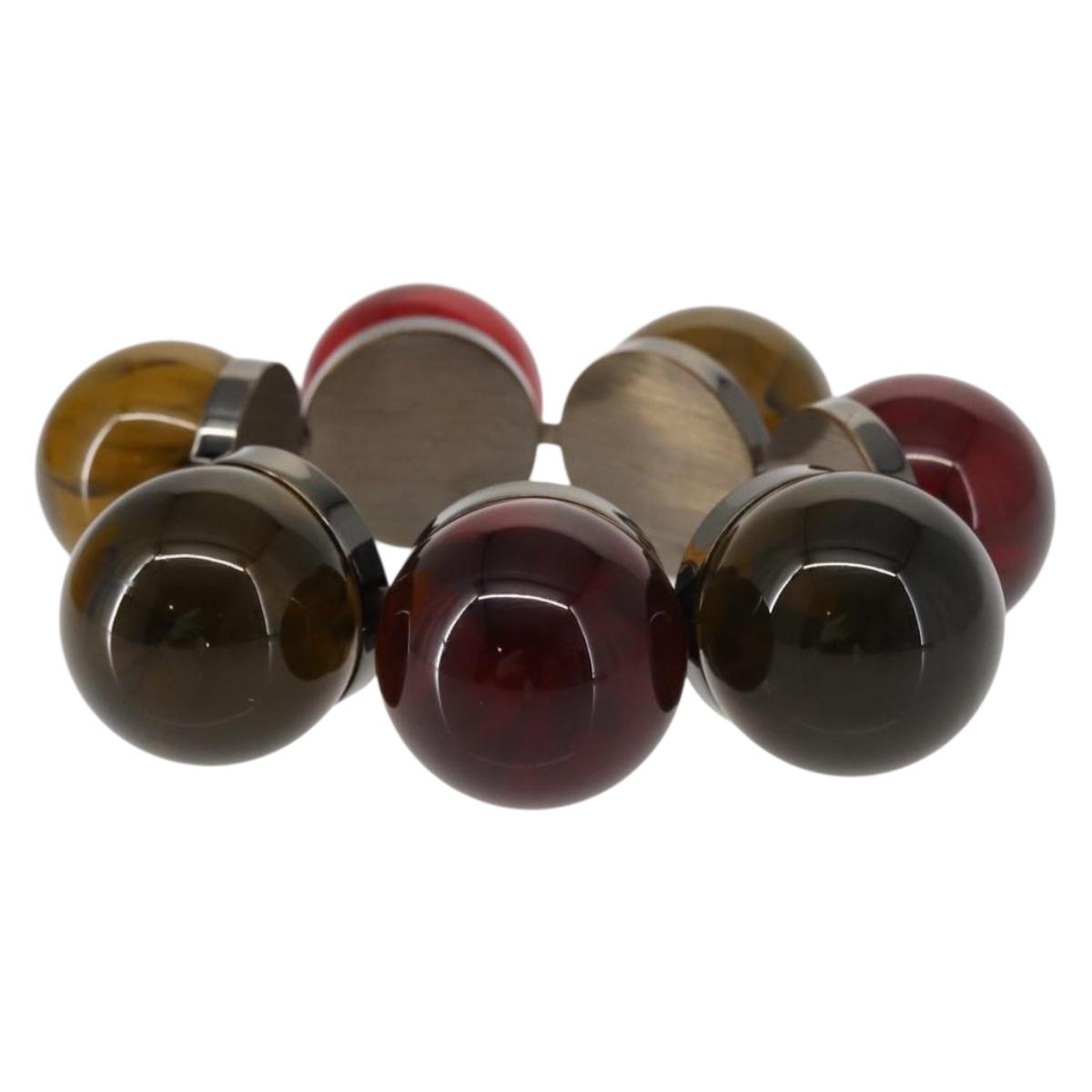 FENDI Colored Stones Bracelet metal Red Auth am9407V