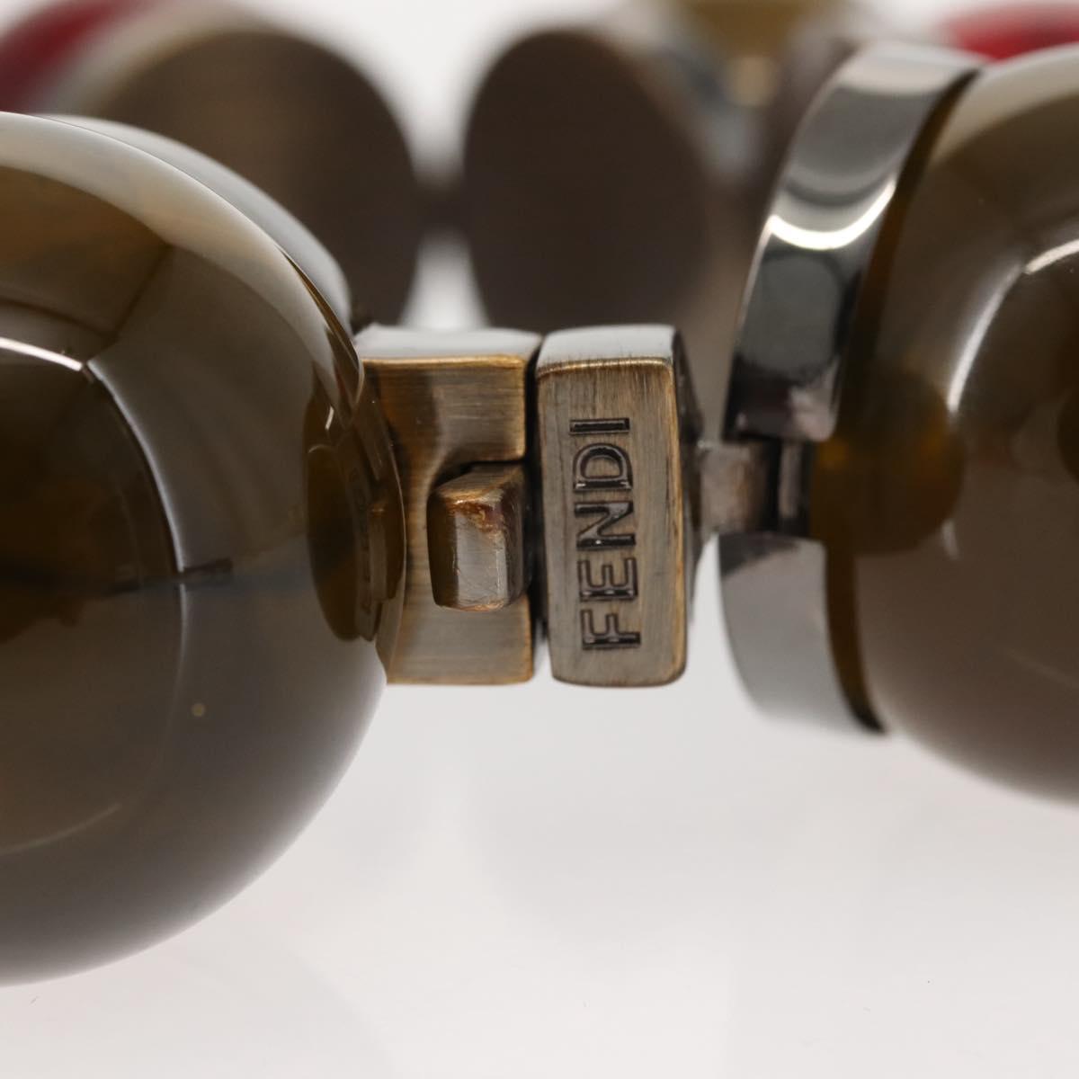 FENDI Colored Stones Bracelet metal Red Auth am9407V