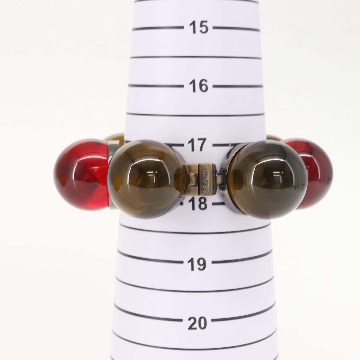 FENDI Colored Stones Bracelet metal Red Auth am9407V