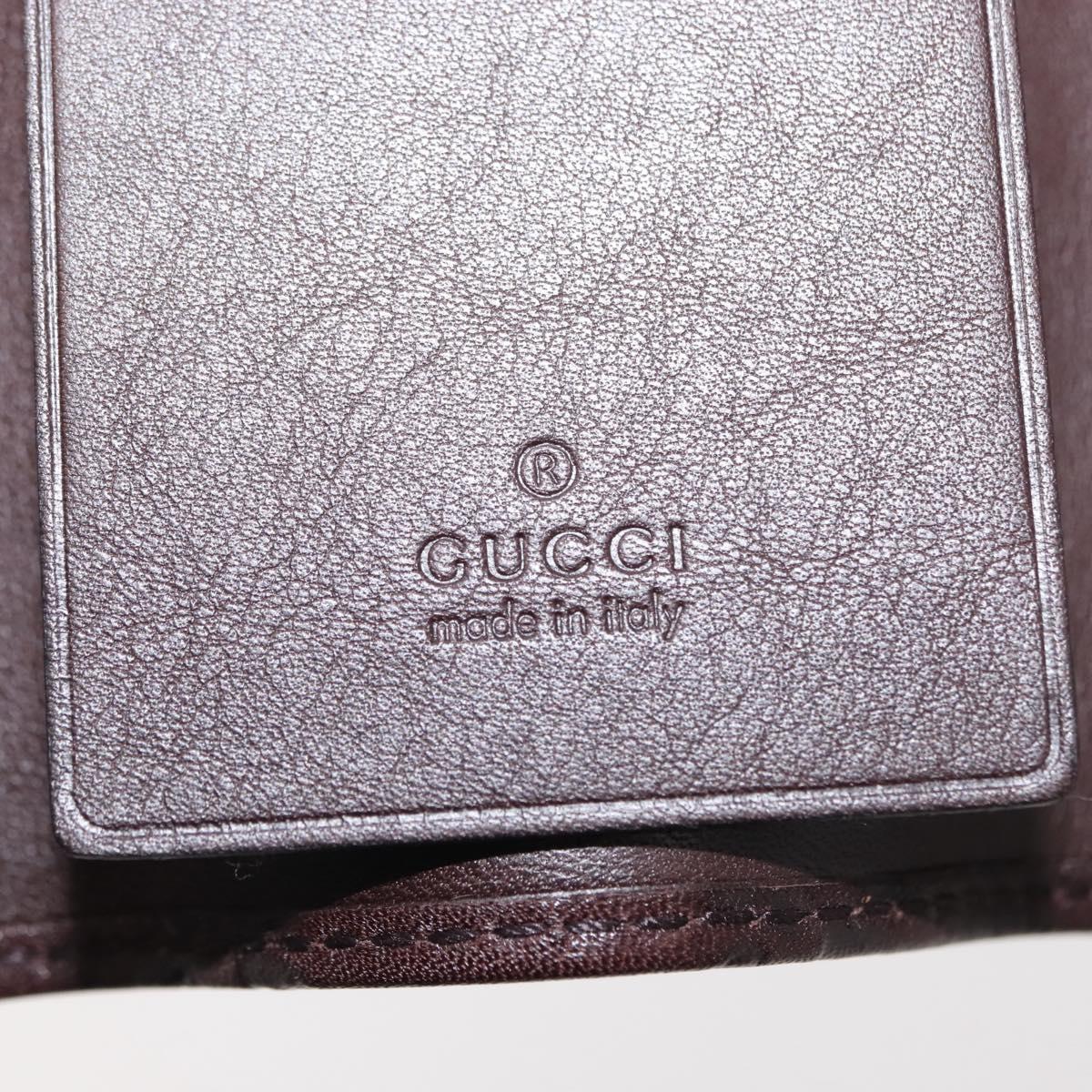 GUCCI Guccissima GG Canvas Key Case Leather Dark Brown 237509 Auth am9408V