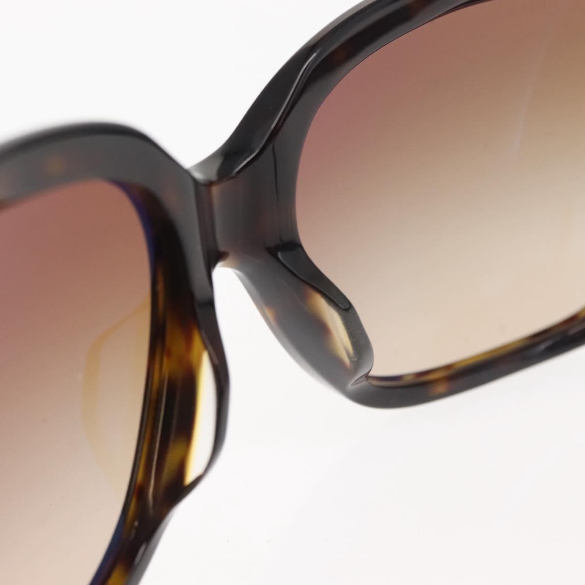 CHANEL COCO Mark ribbon Sunglasses plastic Dark Brown CC Auth am9410