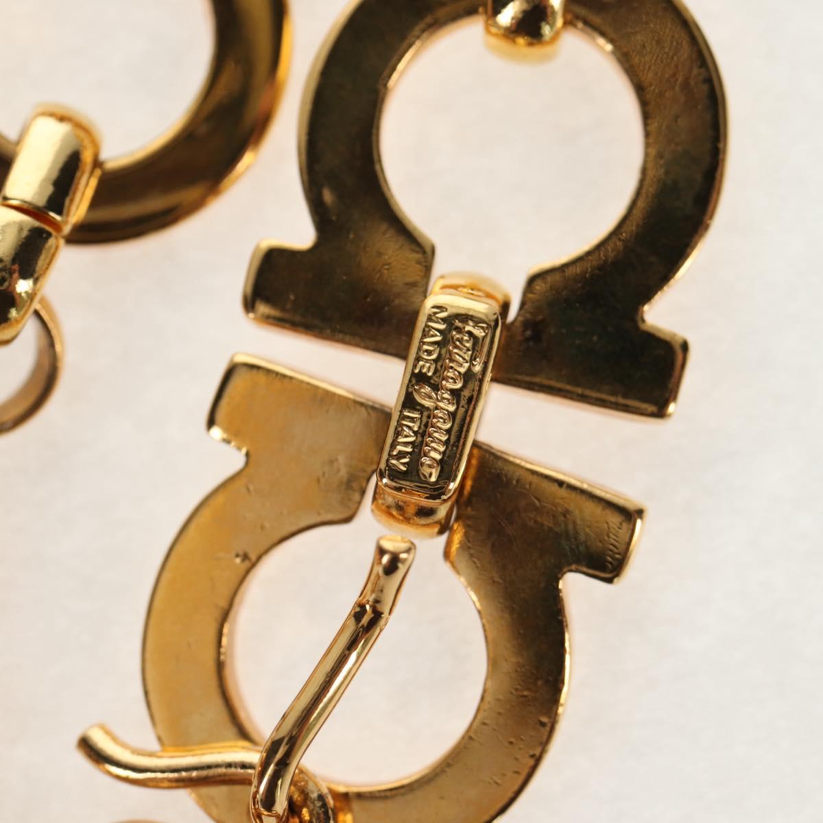 Salvatore Ferragamo Gancini Chain Belt metal Gold Auth am9413V