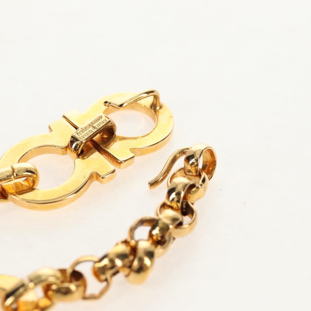 Salvatore Ferragamo Gancini Chain Belt metal Gold Auth am9413V