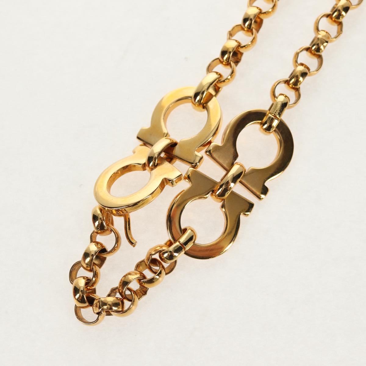 Salvatore Ferragamo Gancini Chain Belt metal Gold Auth am9413V