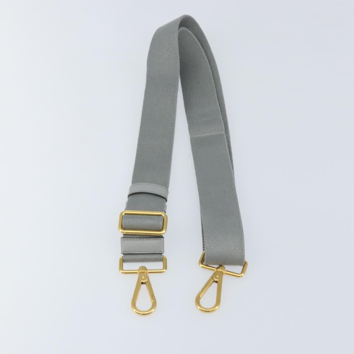 PRADA Adjustable Shoulder Strap Canvas 28.7""-48.8"" Gray Gold Auth am9414