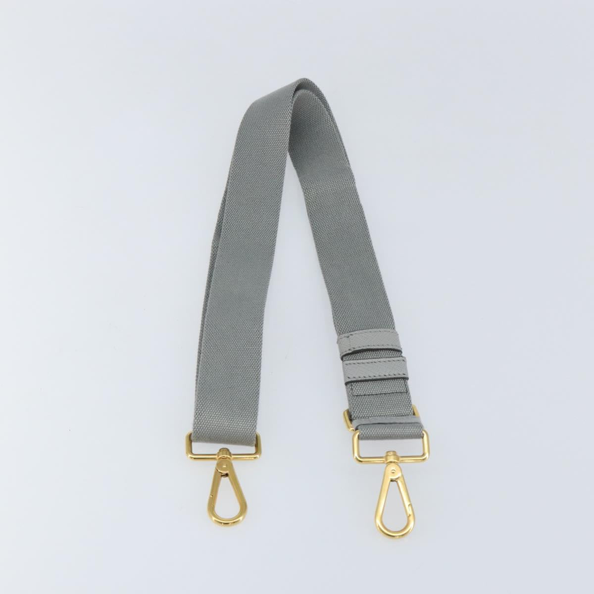 PRADA Adjustable Shoulder Strap Canvas 28.7""-48.8"" Gray Gold Auth am9414