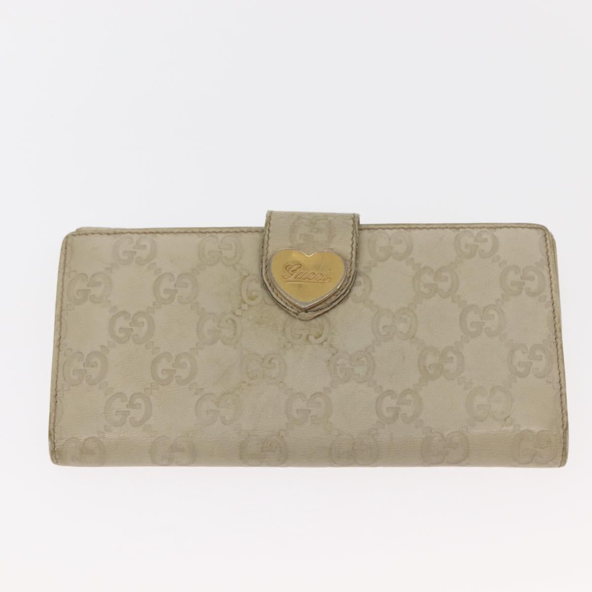 GUCCI GG Canvas Guccissima Key Case Wallet Leather 3Set White Auth am9420