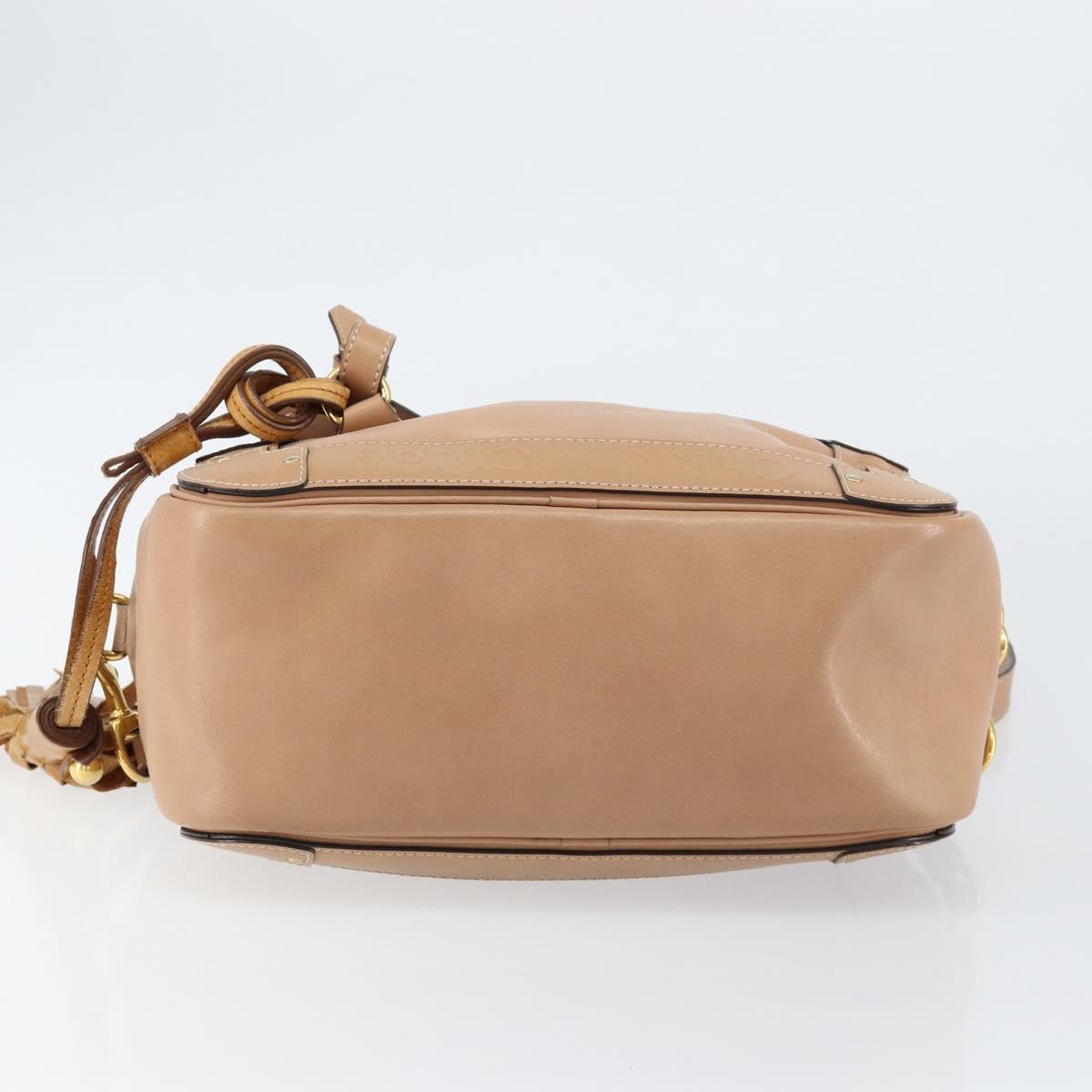 Chloe Eden Shoulder Bag Leather Brown Gold Auth am9424