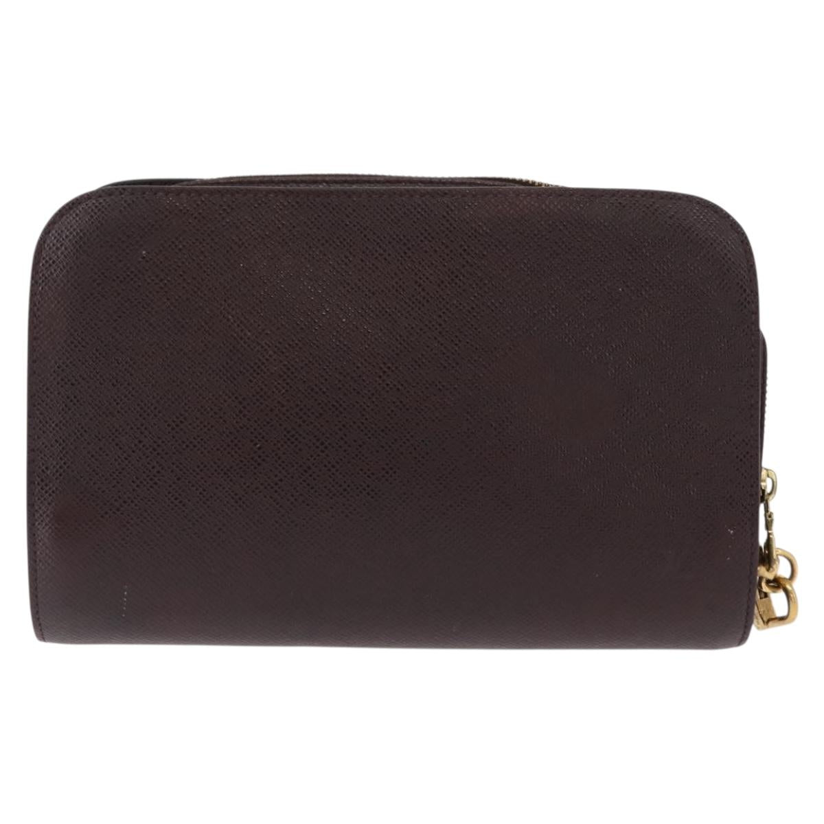 LOUIS VUITTON Taiga Baikal Clutch Bag Acajou M30186 LV Auth am9432