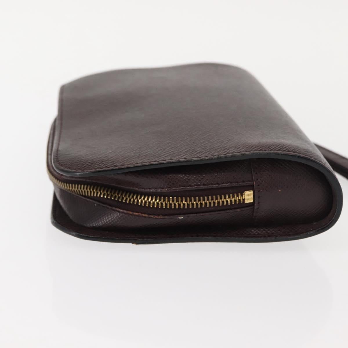 LOUIS VUITTON Taiga Baikal Clutch Bag Acajou M30186 LV Auth am9432