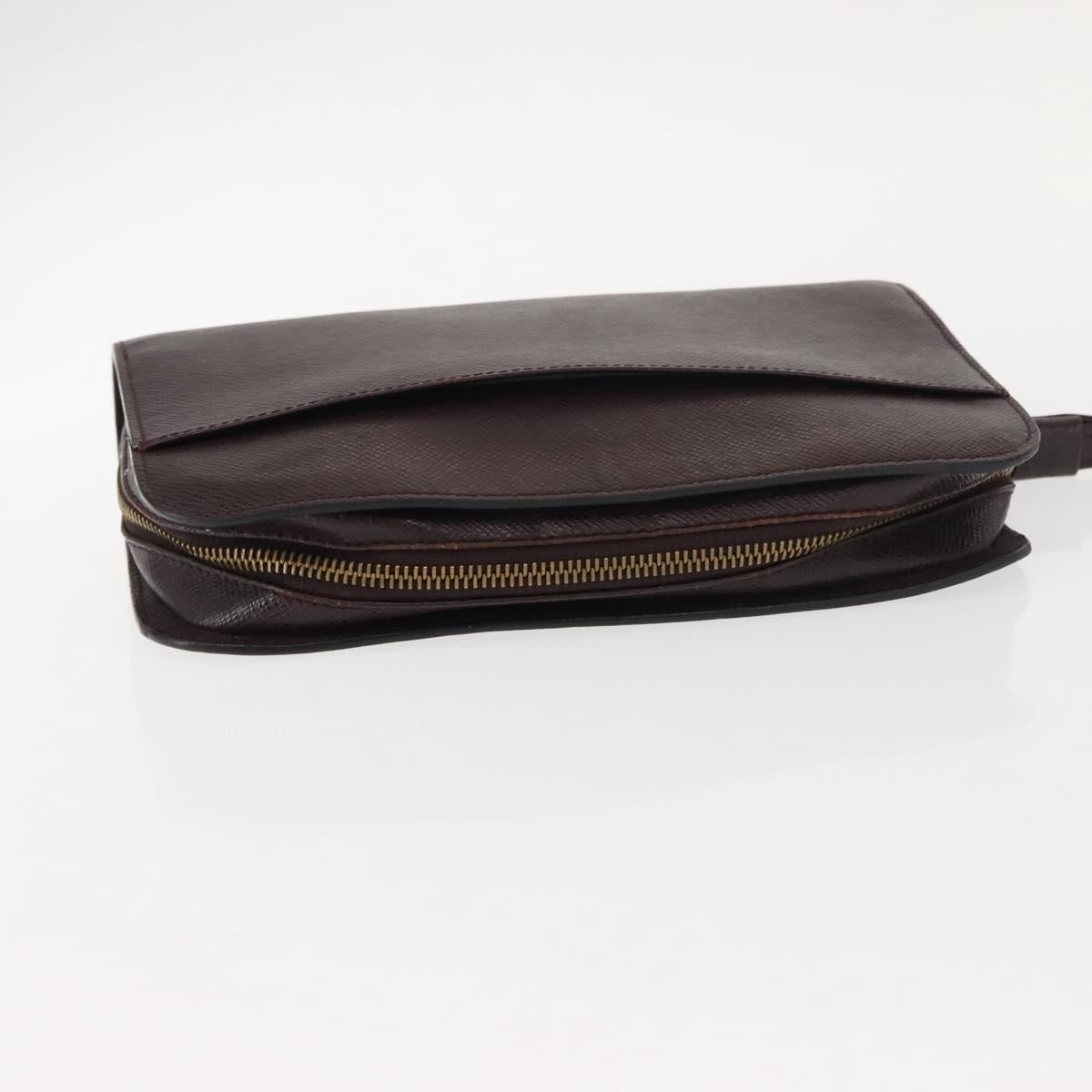 LOUIS VUITTON Taiga Baikal Clutch Bag Acajou M30186 LV Auth am9432
