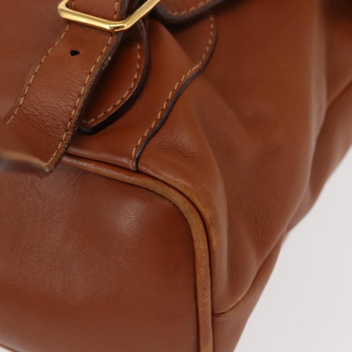 GUCCI Bamboo Backpack Leather Brown Gold 003 2058 0016 Auth am9436