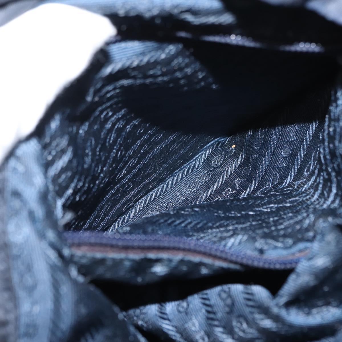 PRADA Backpack Nylon Navy Silver Auth am9440