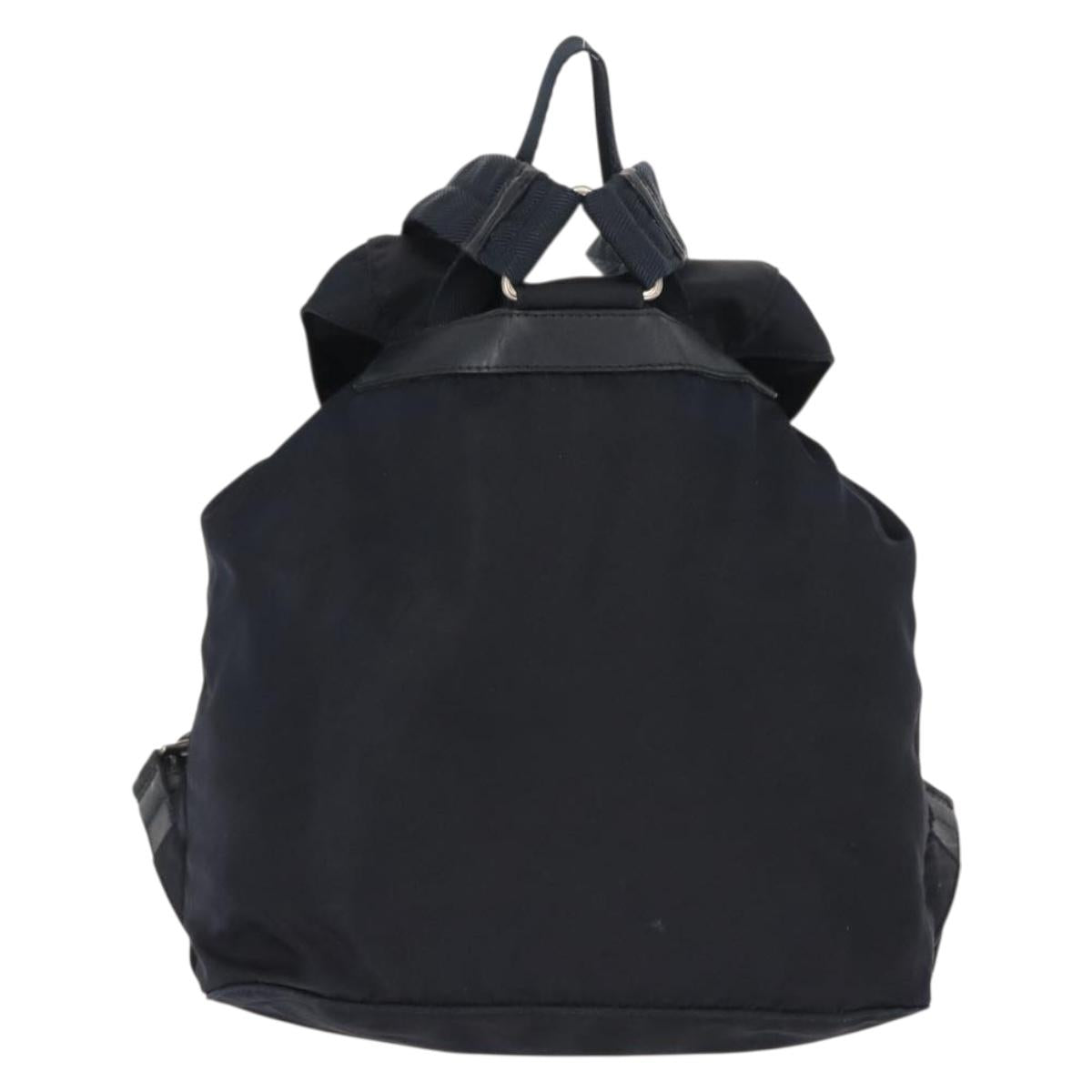 PRADA Backpack Nylon Navy Silver Auth am9440