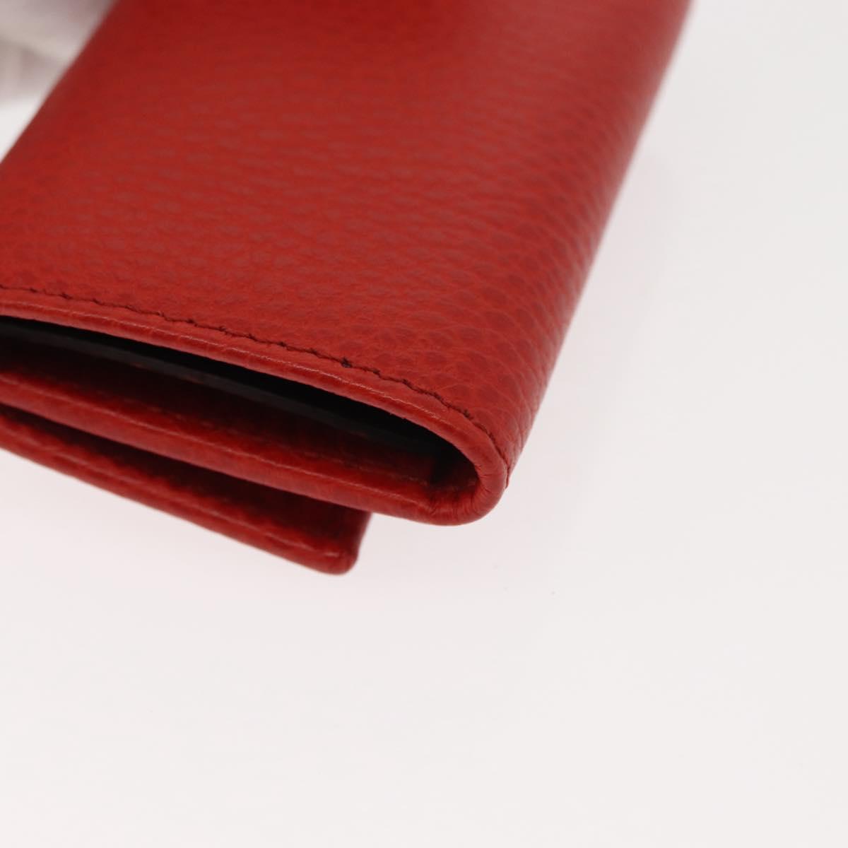 GUCCI Swing Key Case Leather Red 354499 Auth am9441V