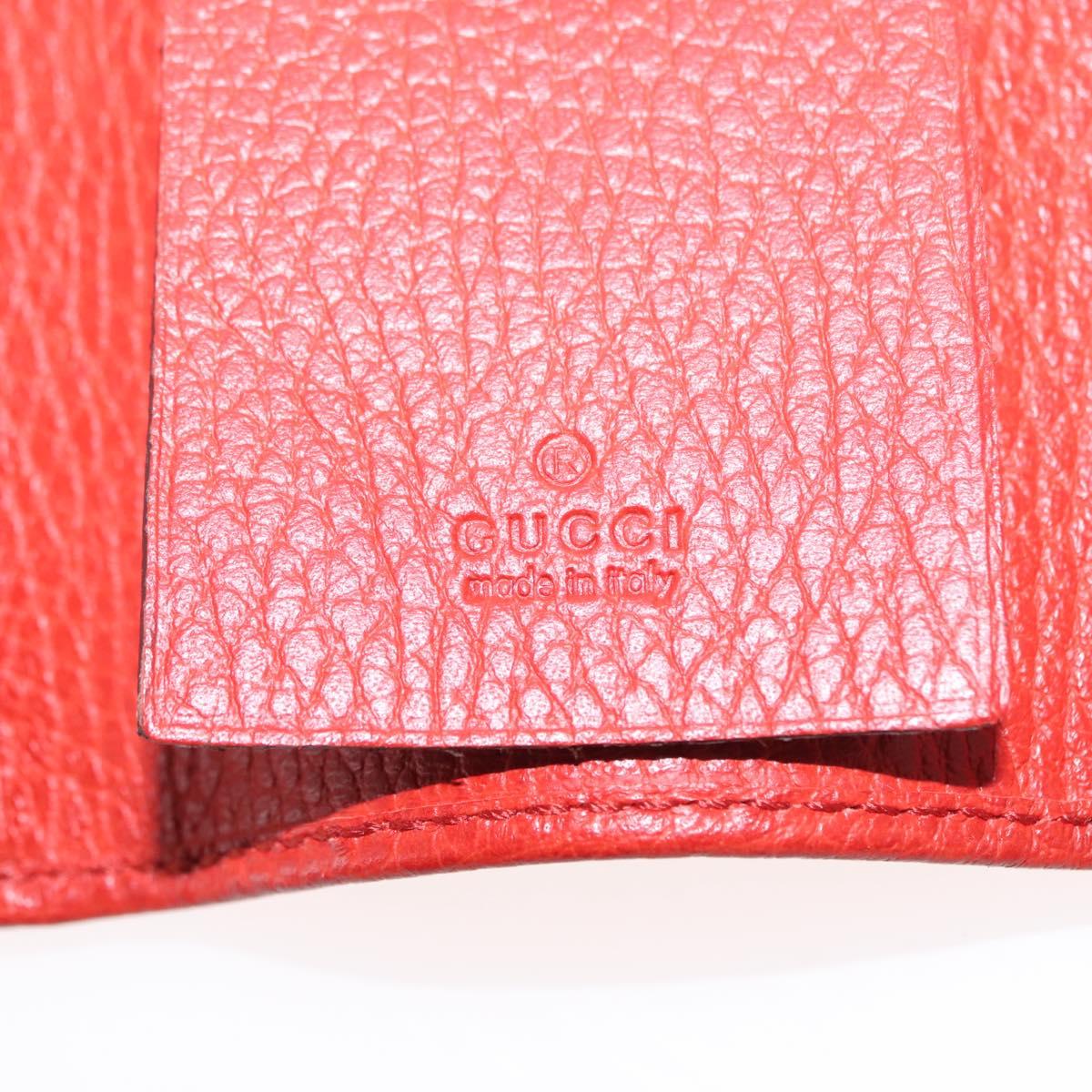 GUCCI Swing Key Case Leather Red 354499 Auth am9441V