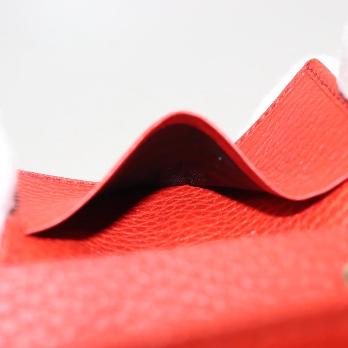 GUCCI Swing Key Case Leather Red 354499 Auth am9441V