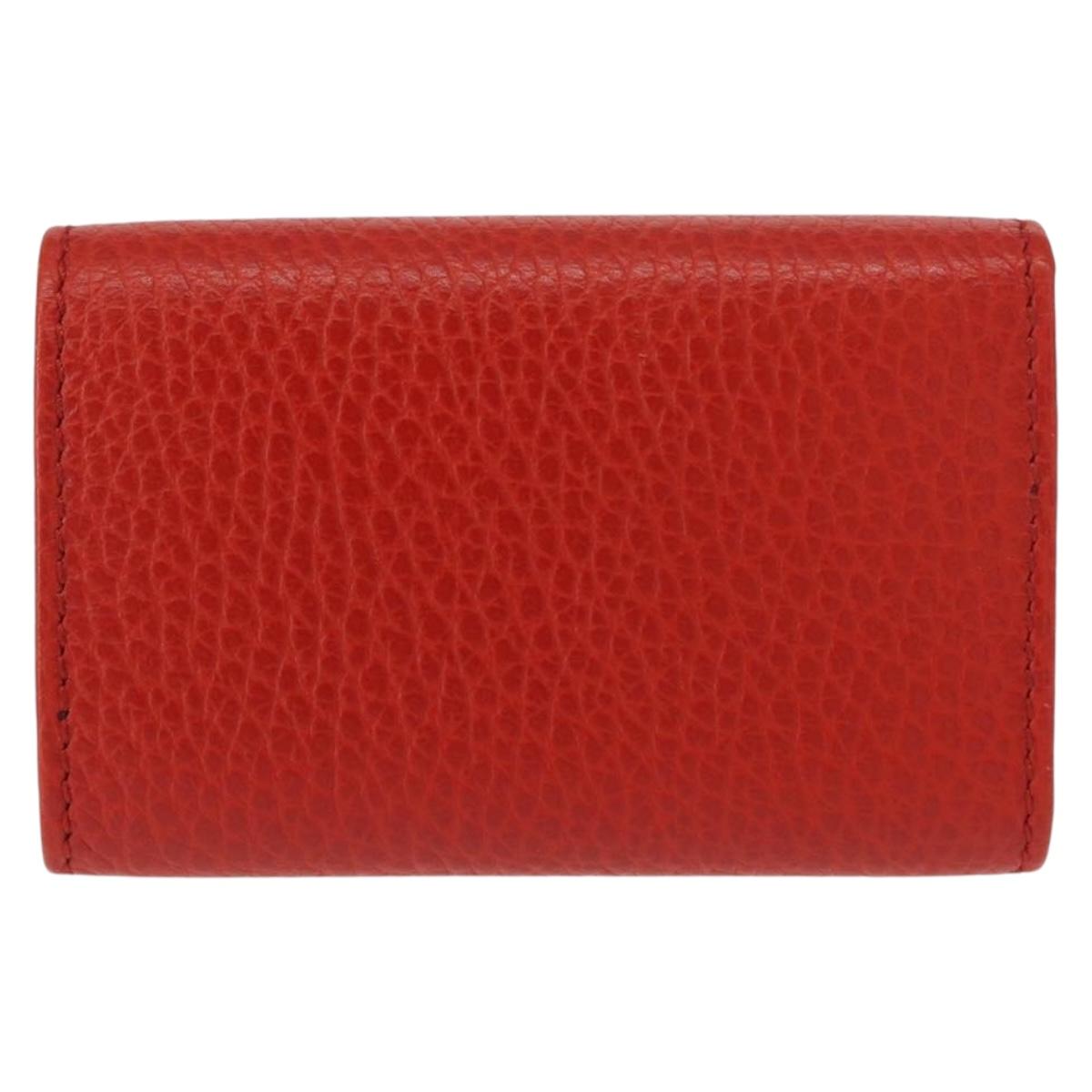 GUCCI Swing Key Case Leather Red 354499 Auth am9441V