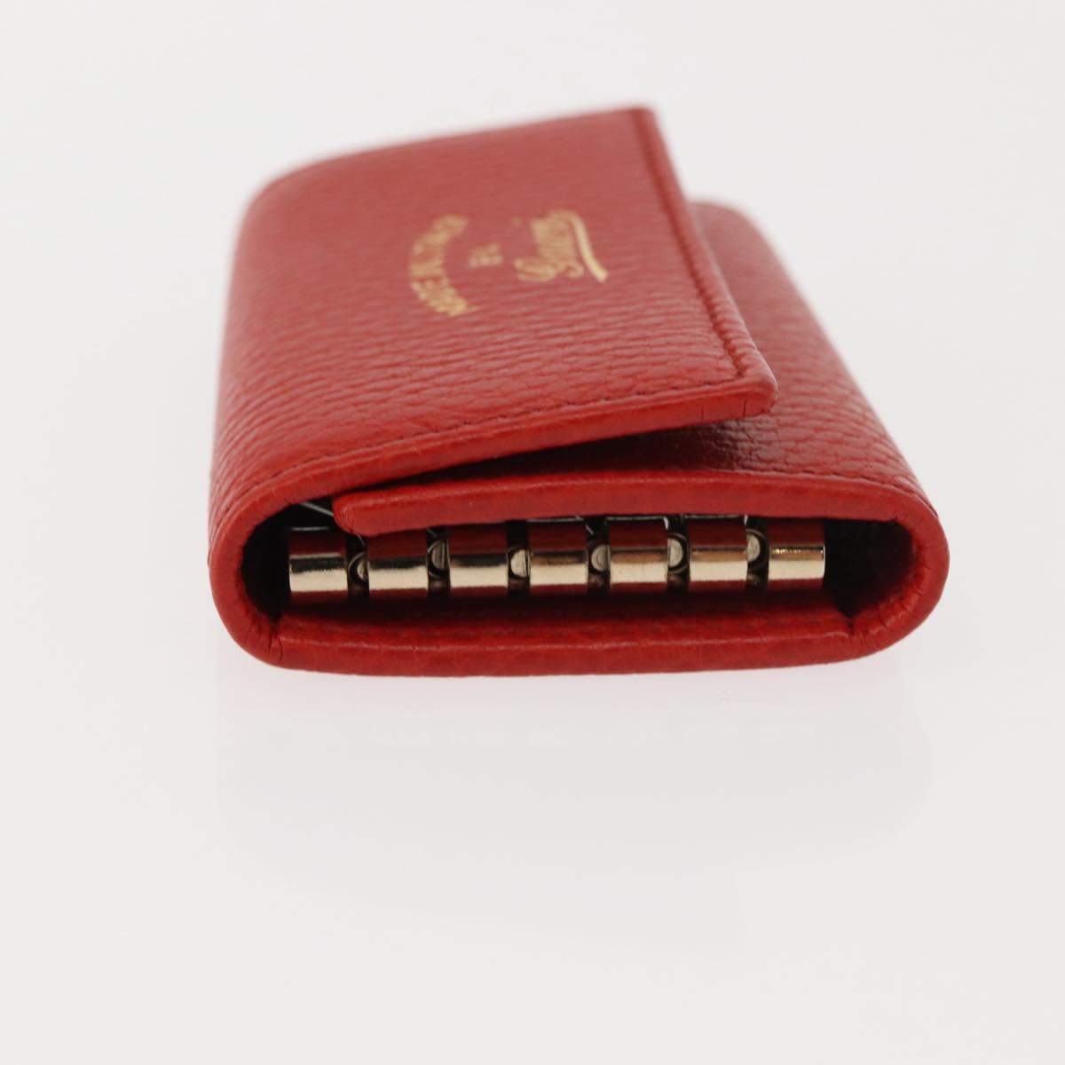 GUCCI Swing Key Case Leather Red 354499 Auth am9441V