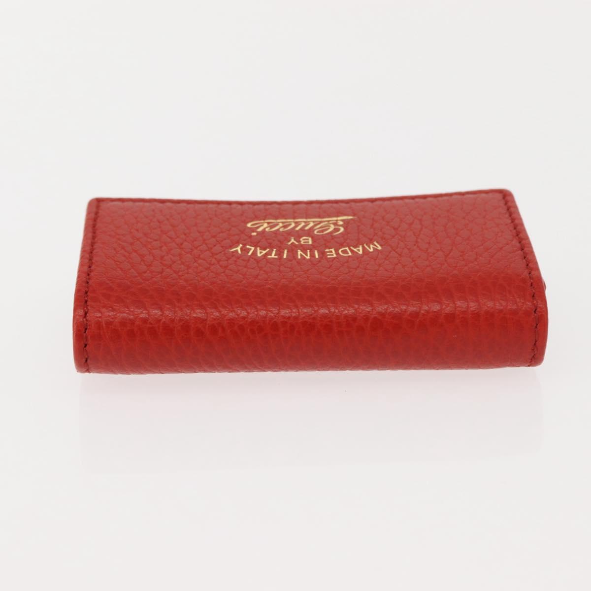 GUCCI Swing Key Case Leather Red 354499 Auth am9441V