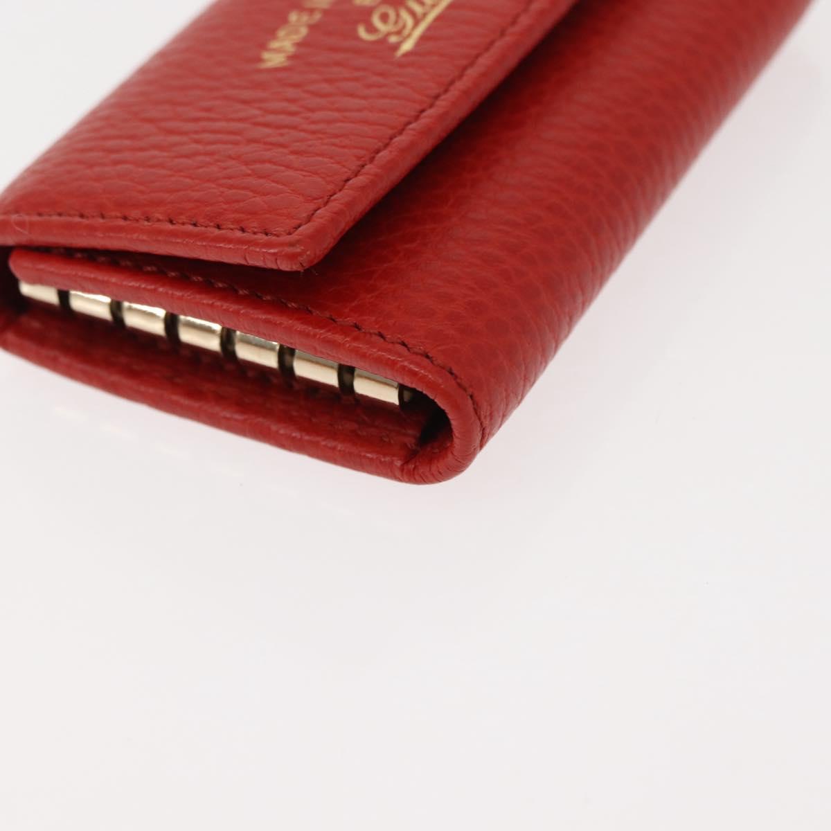GUCCI Swing Key Case Leather Red 354499 Auth am9441V