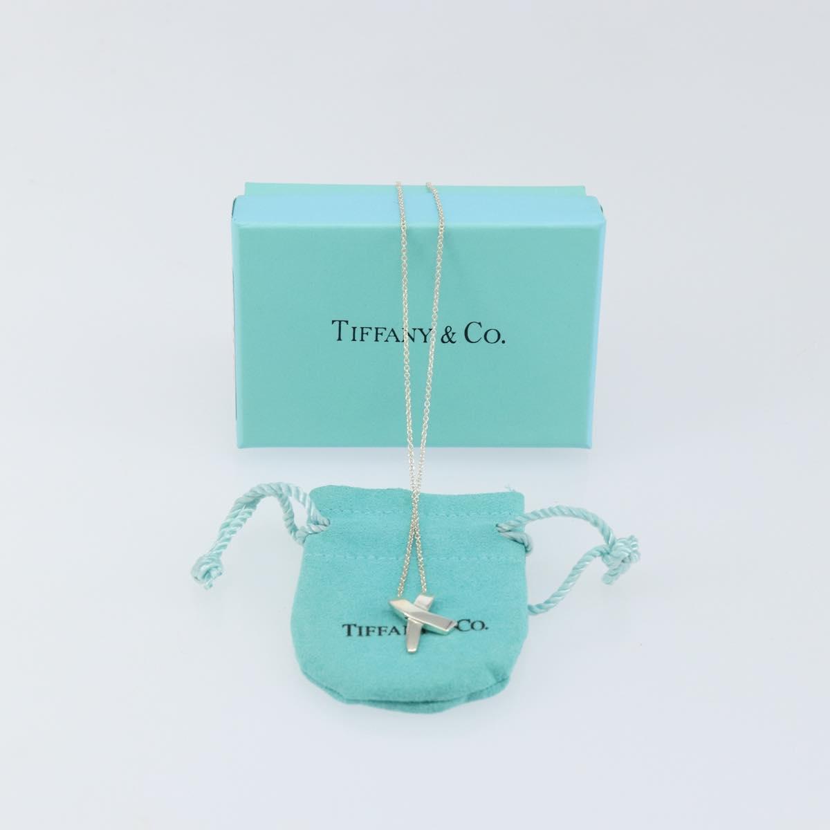 TIFFANY&Co. Cross Kiss Necklace Ag925 Silver Auth am9443