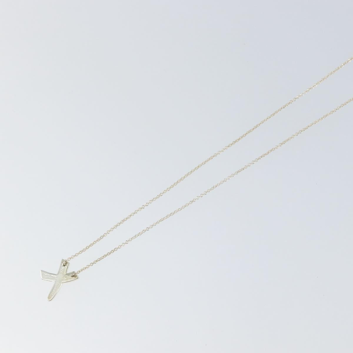 TIFFANY&Co. Cross Kiss Necklace Ag925 Silver Auth am9443