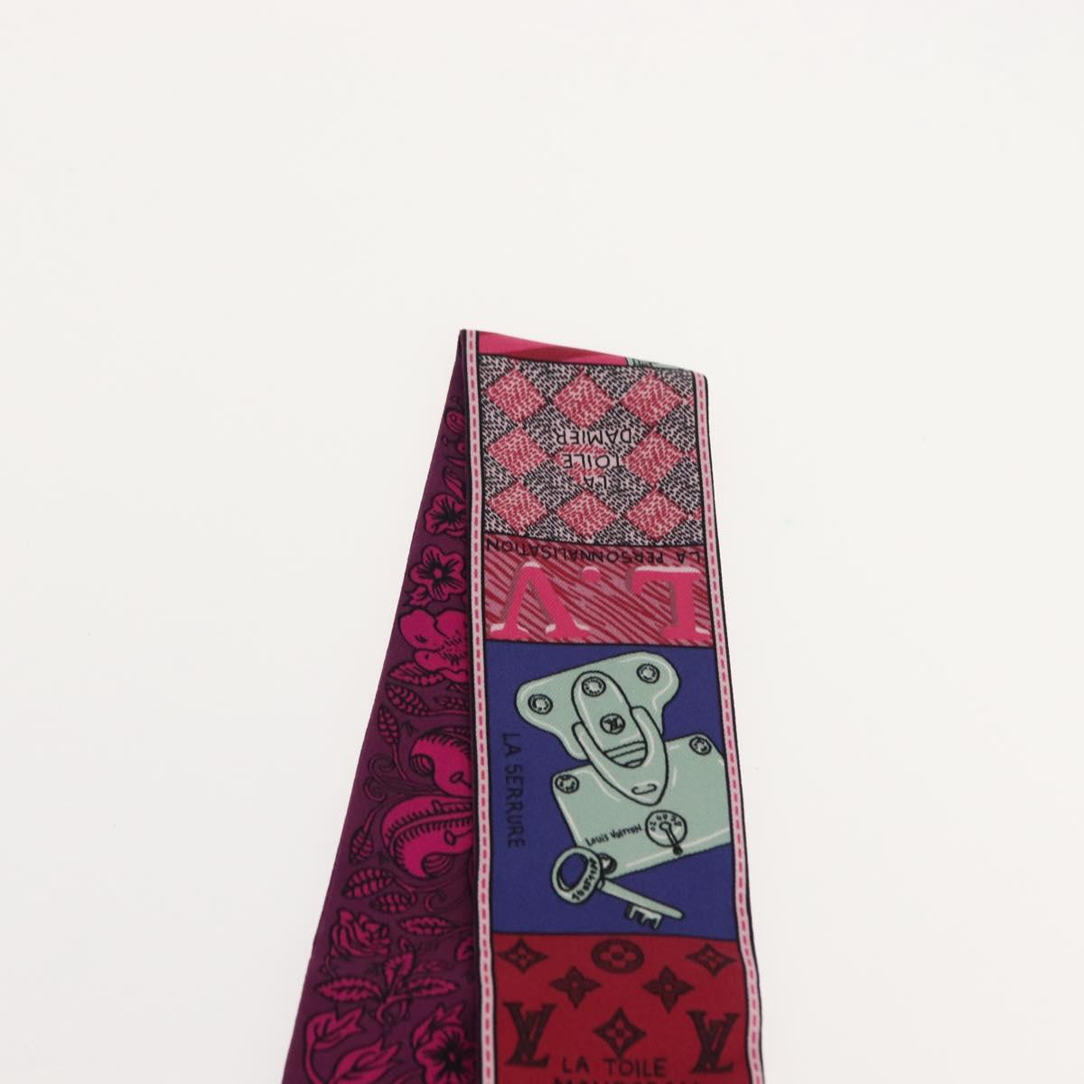 LOUIS VUITTON Bandeau BB Ju De Louis Scarf Silk Purple M70855 LV Auth am9450