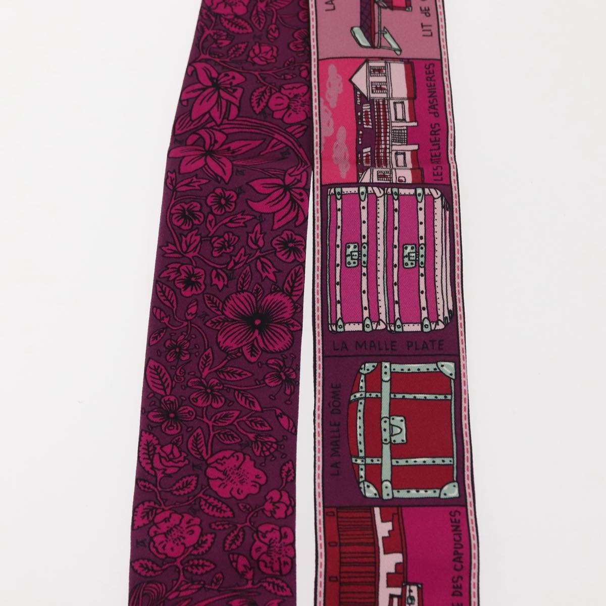 LOUIS VUITTON Bandeau BB Ju De Louis Scarf Silk Purple M70855 LV Auth am9450