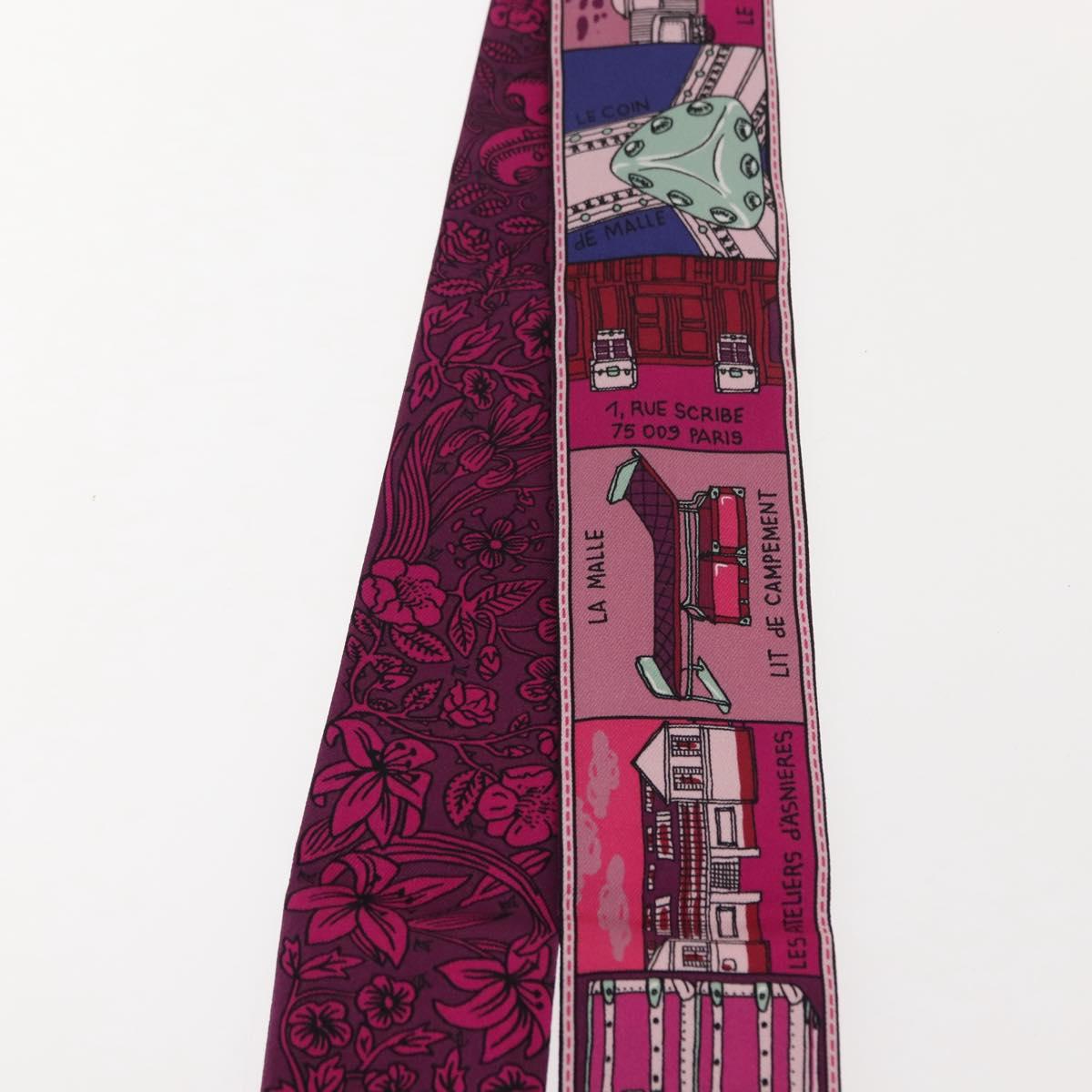 LOUIS VUITTON Bandeau BB Ju De Louis Scarf Silk Purple M70855 LV Auth am9450