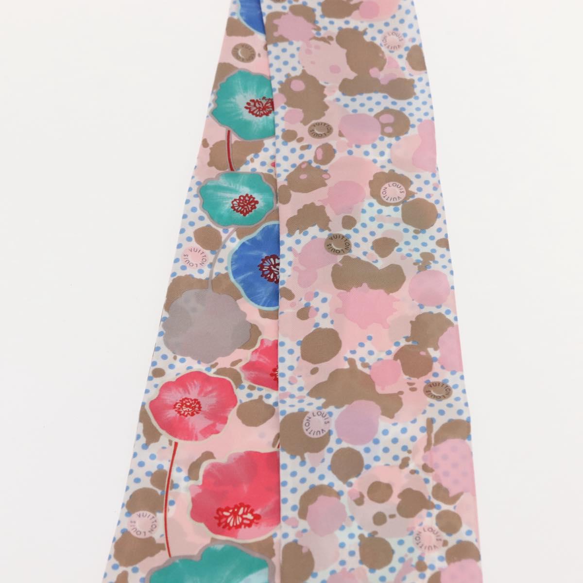LOUIS VUITTON Bando Retro Flower Scarf Silk Pink Beige M75214 LV Auth am9452