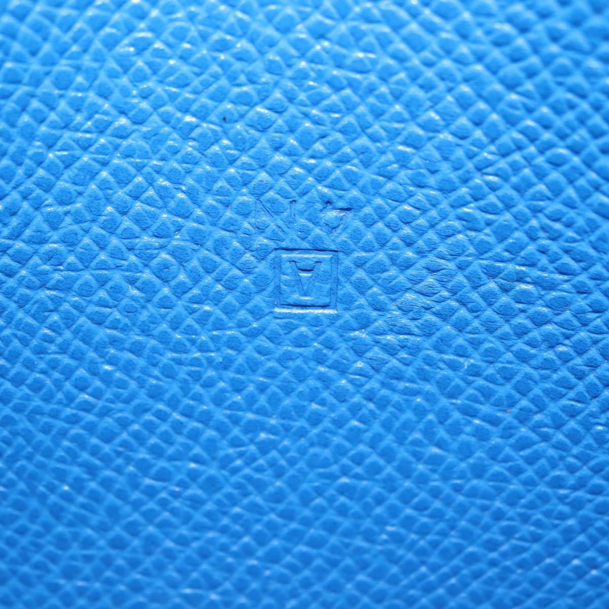 HERMES Agenda GM Day Planner Cover Leather Blue Auth am9456