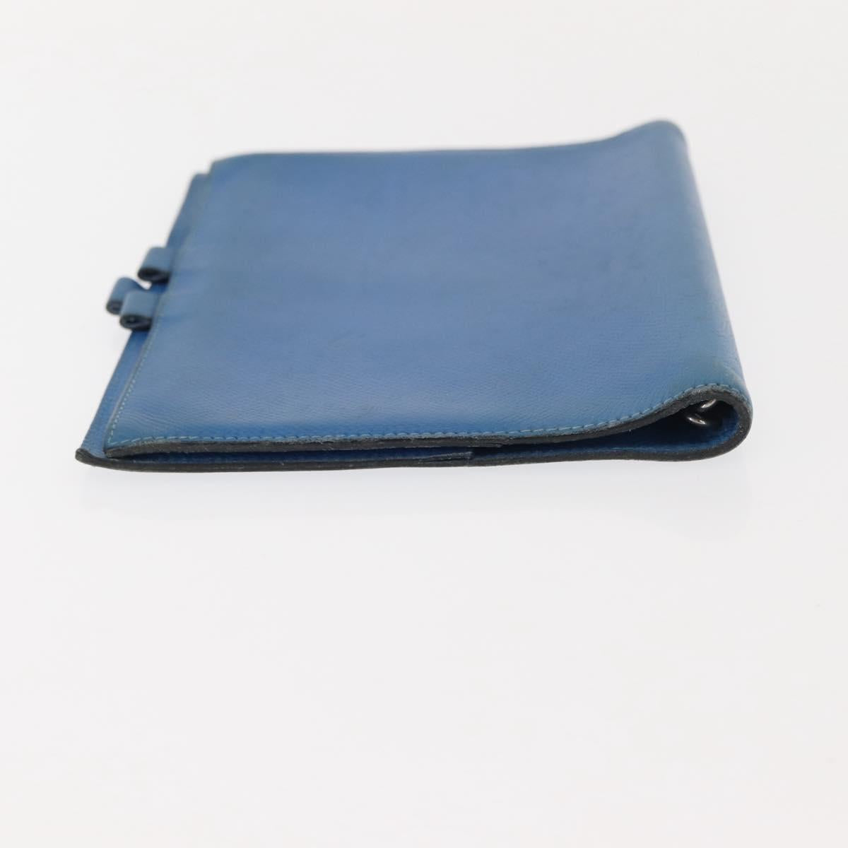 HERMES Agenda GM Day Planner Cover Leather Blue Auth am9456