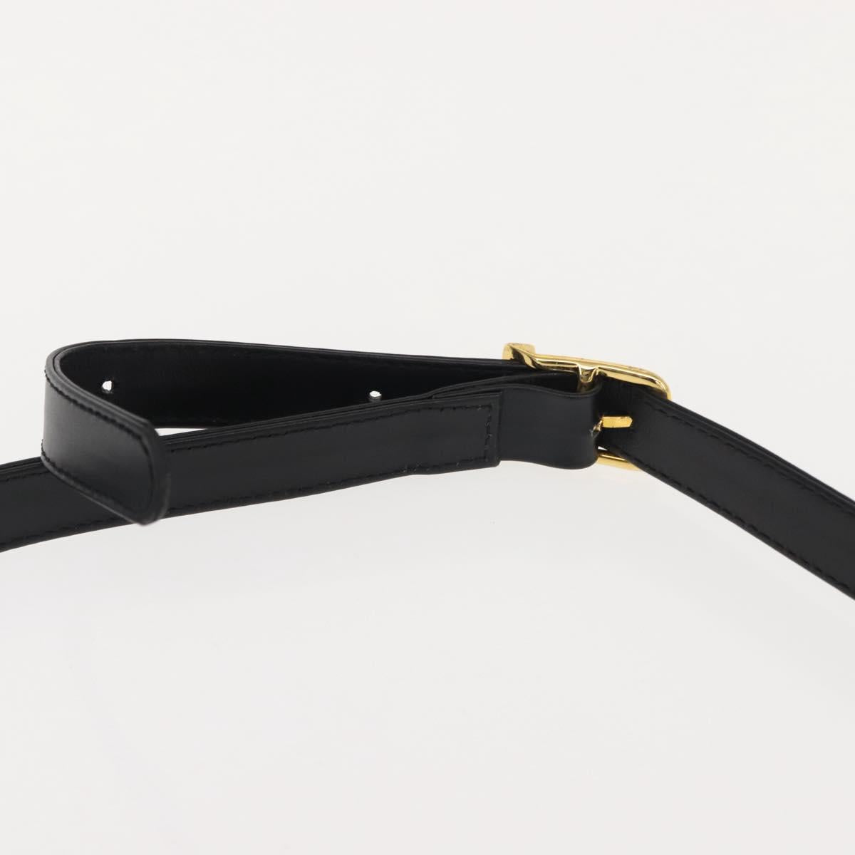 VALENTINO Hand Bag Leather 2way Black Gold Auth am9460