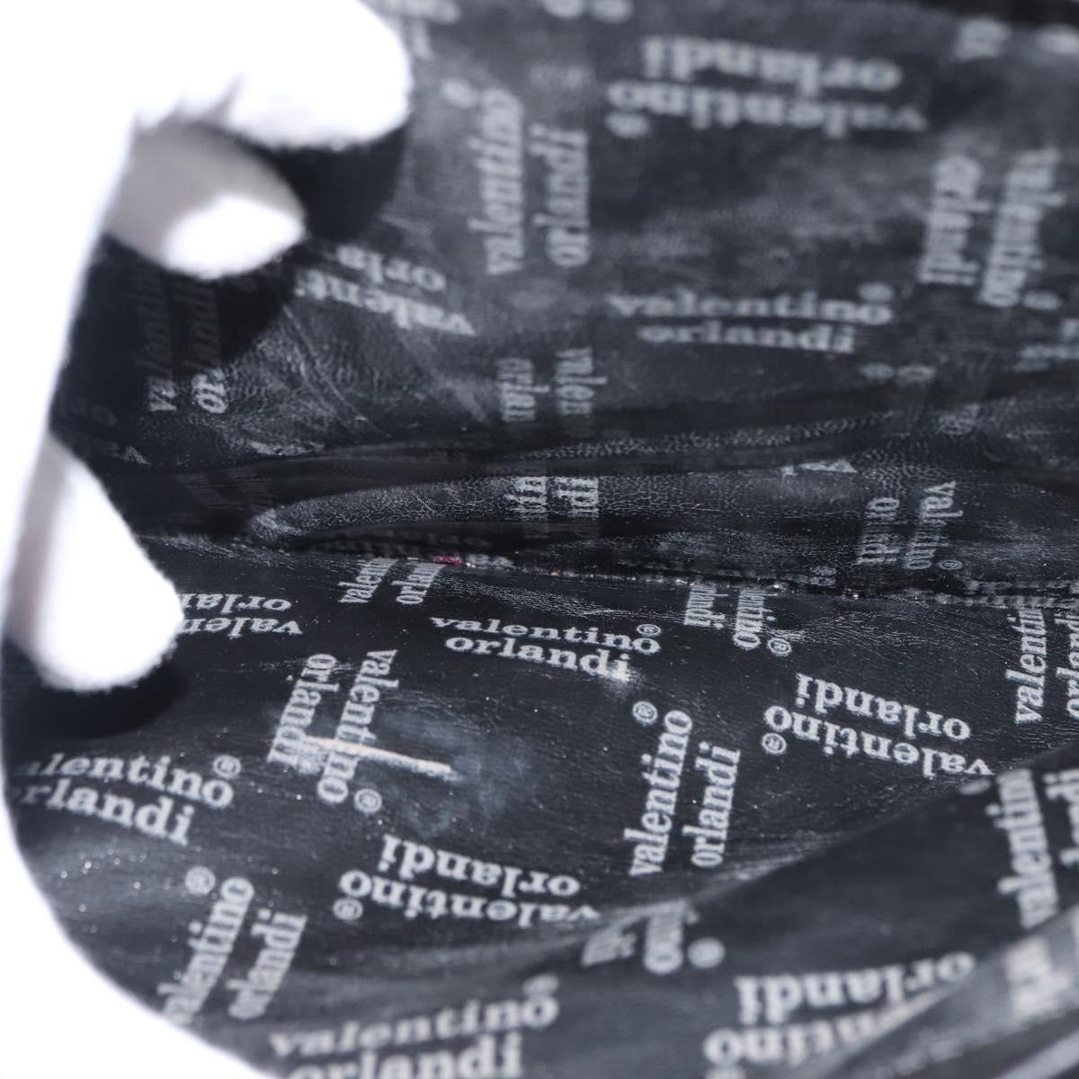 VALENTINO Hand Bag Leather 2way Black Gold Auth am9460