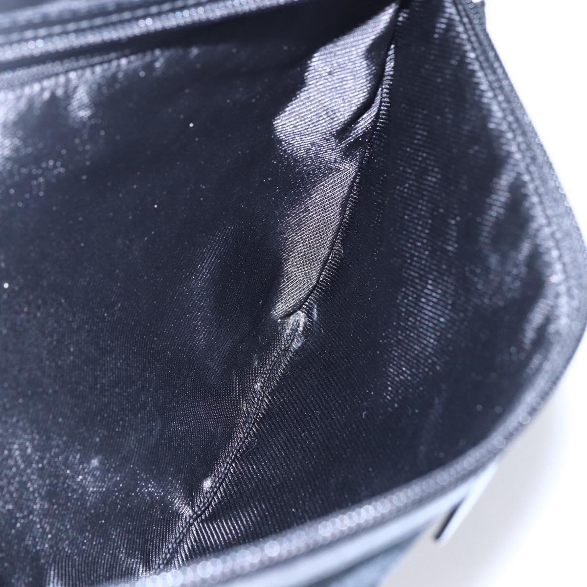 GUCCI GG Canvas Shoulder Bag Black Silver 90476 Auth am9461