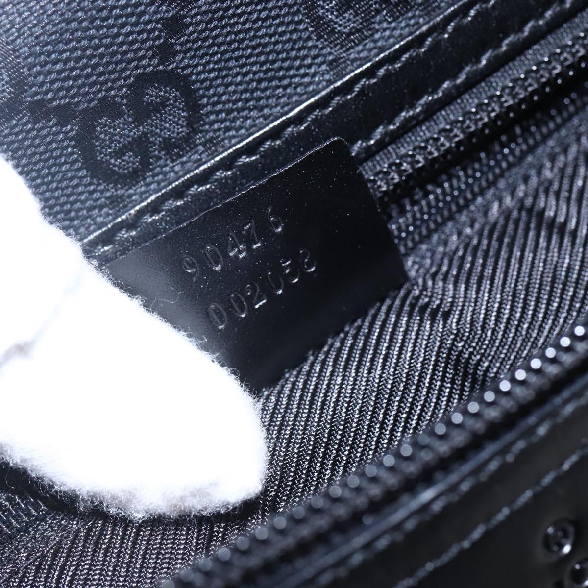 GUCCI GG Canvas Shoulder Bag Black Silver 90476 Auth am9461