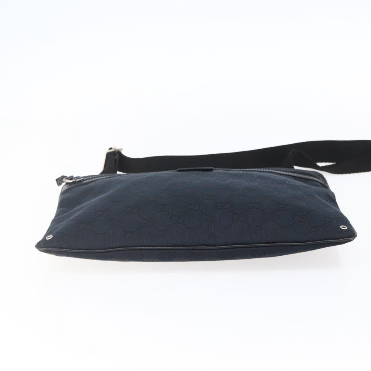 GUCCI GG Canvas Shoulder Bag Black Silver 90476 Auth am9461