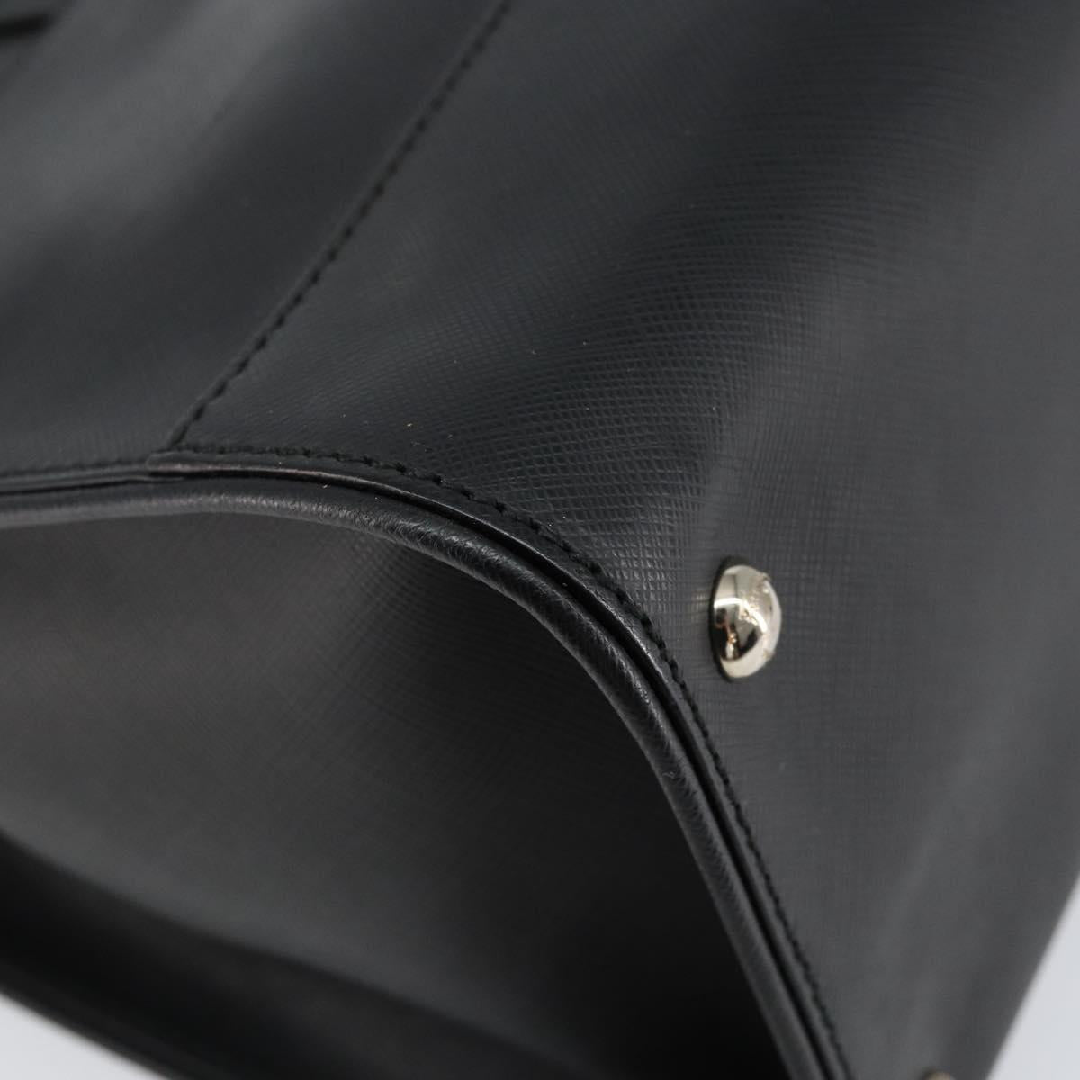 Salvatore Ferragamo Gancini Hand Bag Leather Black Silver Auth am9462V