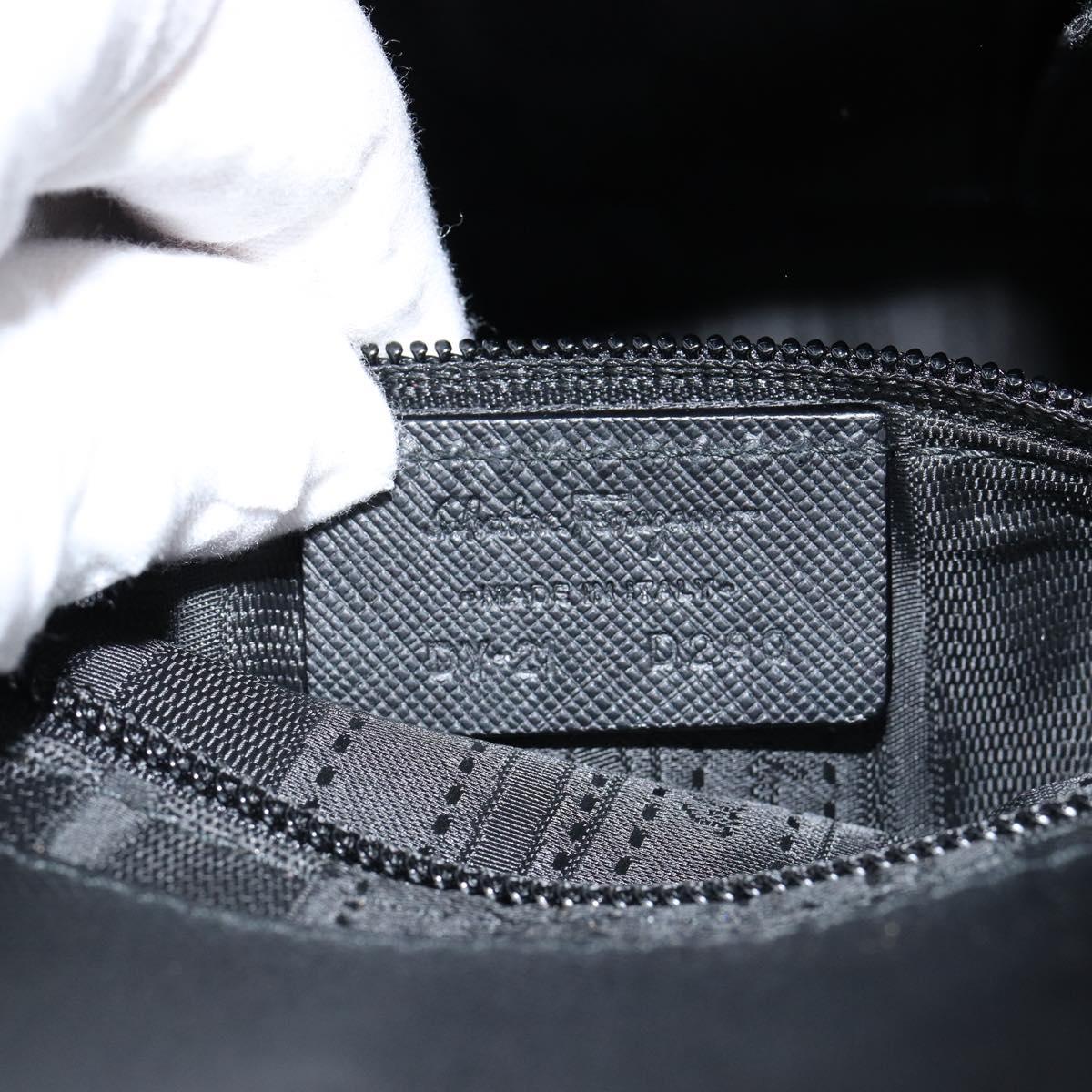 Salvatore Ferragamo Gancini Hand Bag Leather Black Silver Auth am9462V