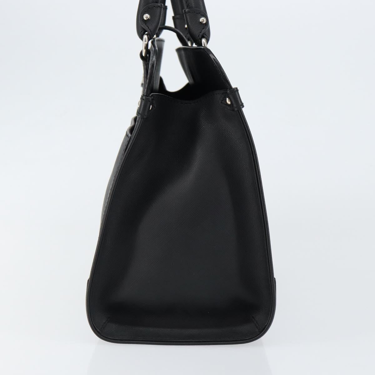 Salvatore Ferragamo Gancini Hand Bag Leather Black Silver Auth am9462V