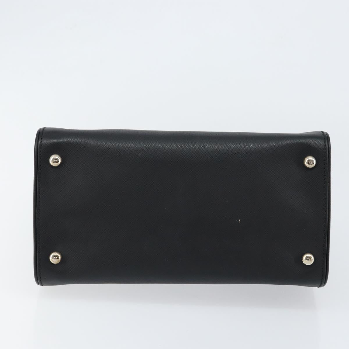 Salvatore Ferragamo Gancini Hand Bag Leather Black Silver Auth am9462V